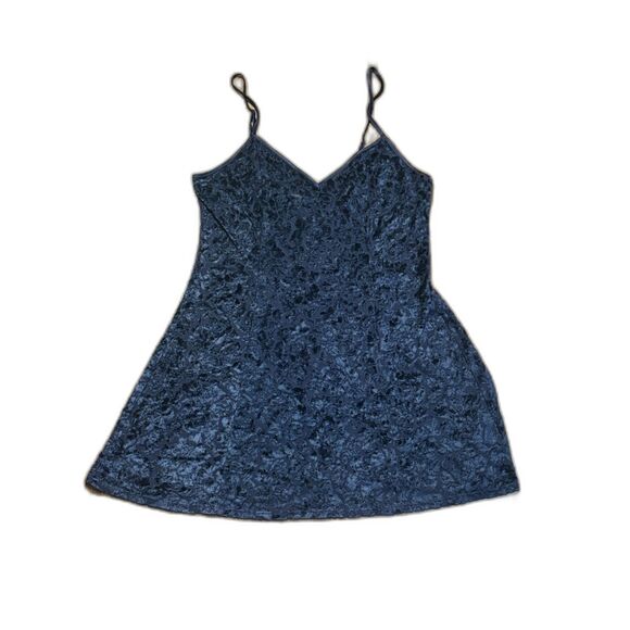 Victoria's Secret Dresses & Skirts - Victoria's‎ Secret y2k burnout velvet navy blue romantic 2000s chemise sz small